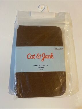Cat & Jack Brown Dance Footed Tights XSMALL 2T-4T new